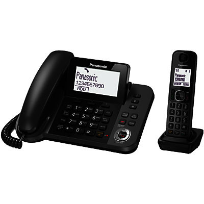 Panasonic KX-TGF320EM Combo Phones and Answering Machine with Nuisance Call Blocker, Single DECT Panasonic KX-TGF320EM Combo Phones and Answering Machine with Nuisance Call Blocker, Single DECT